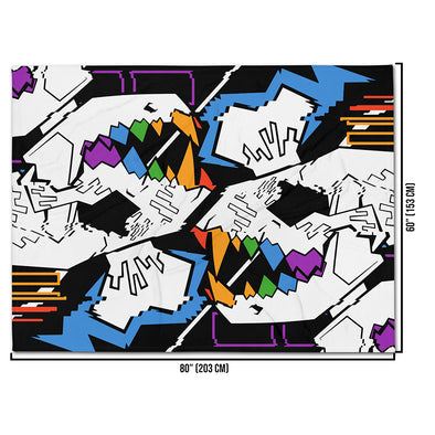Rainbow Glitchwave Throw Blanket