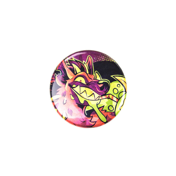 Sparkly Pin Button - Toxic Kaiju