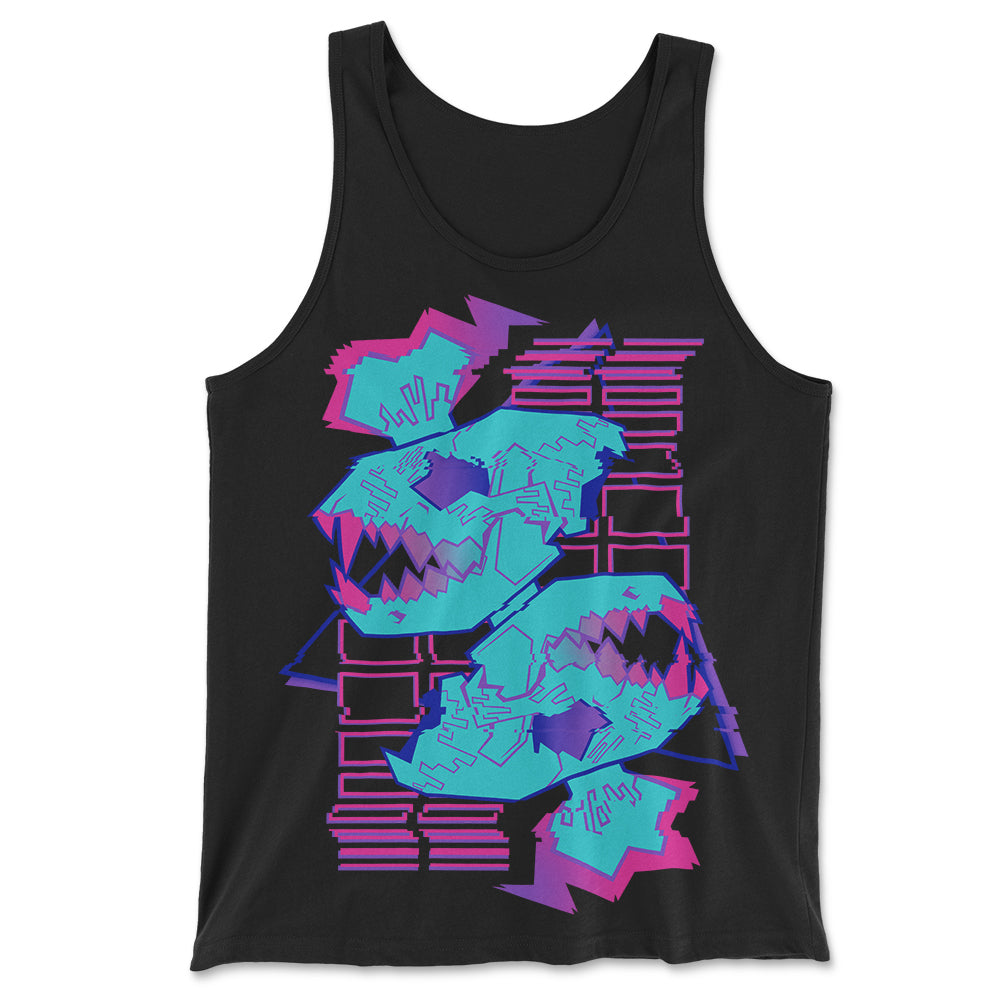 Glitchwave Hyena Skull Tank Top - Black – HyenaAgenda