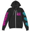 Graffiti Zip Hoodie - Black